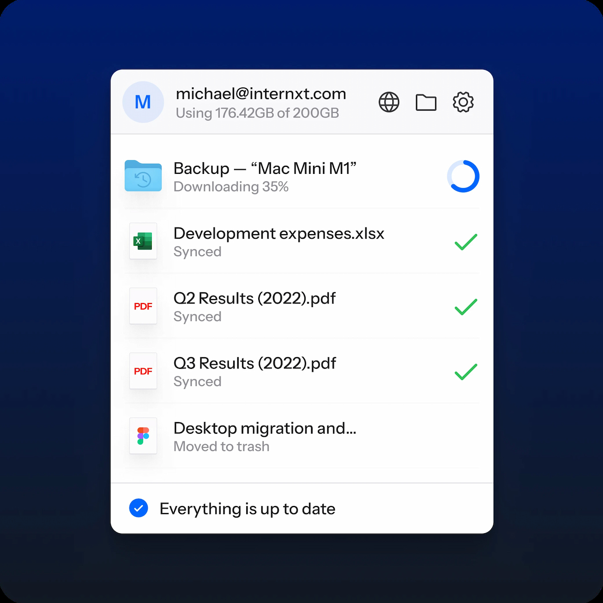 Data backups and recovery image